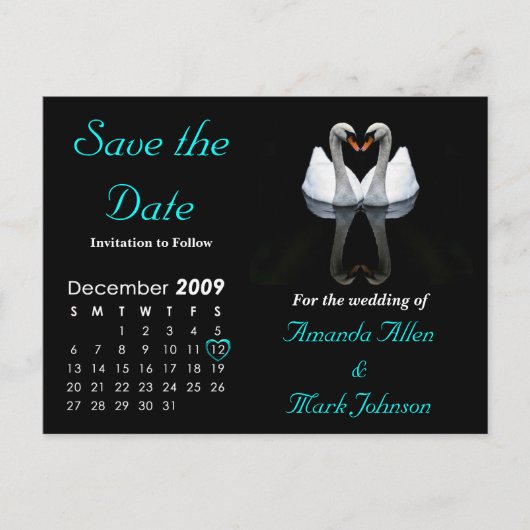 December 2009 Save the Date, Aankondiging van de b (Voorkant)