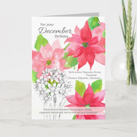 December 2011 - Dinsdag Poinsettia Narcissus Botan Kaart (Voorkant)