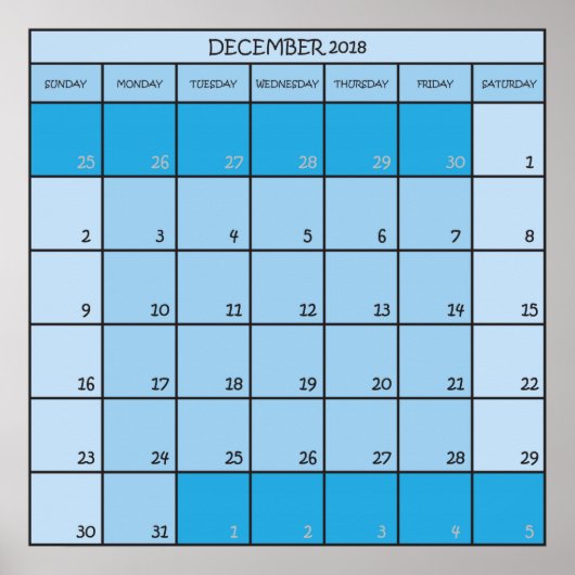 December 2017 planner kalender poster (Voorkant)