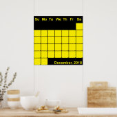December 2017 plannerkalender groot poster (Keuken)