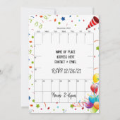 December 2022 Kalender Gelukkige Verjaardag Uitnod Kaart (Achterkant)