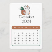 December 2024 Stand Alone Kat en Plant Kalender Menu (Voorkant)