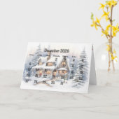 December 2025 Kerstmaand Kaart (Gele Bloem)