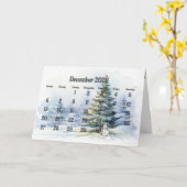 December 2025 Kerstmaand Kaart (Gele Bloem)