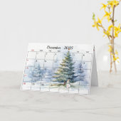 December 2025 Kerstmaand Kaart (Gele Bloem)