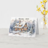 December 2025 Kerstmaand Kaart (Gele Bloem)