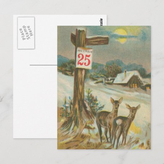 december 25 december briefkaart (Voorkant / Achterkant)