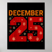 December 25 Knit Style Christmas Day Snowflake Poster (Voorkant)