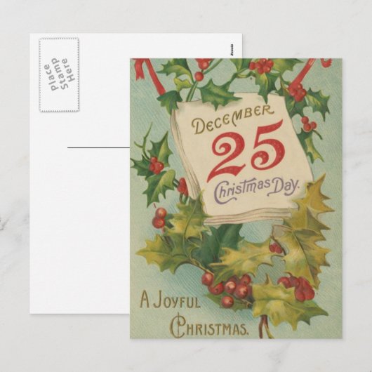December 25th Christmas Day Feestdagenkaart (Voorkant / Achterkant)