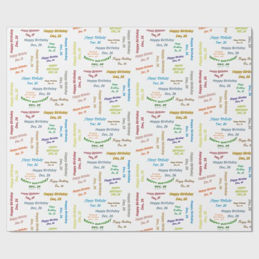 December, 26-jarige cadeaupapier (Vlak)