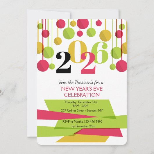 December 31st Party Invitation (2) Kaart (Voorkant)