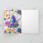 December, 6-jarig Wenskaart gevolgd Kaart (Binnen)