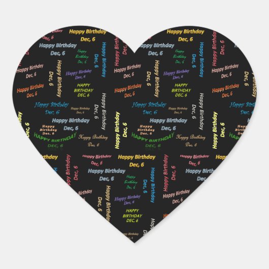 December, 6 Verjaardag Sticker (Voorkant)