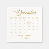 December Agenda Gouden Bruiloft Servetten (Voorkant)