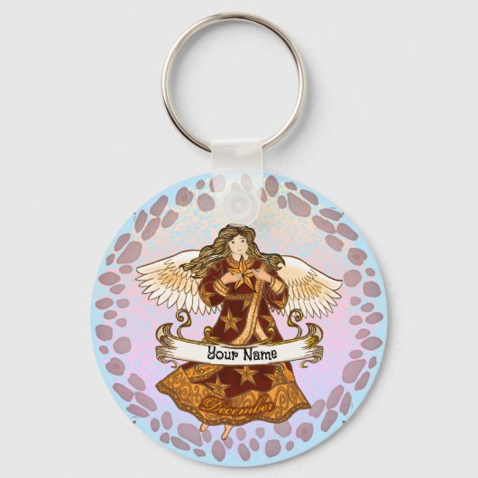 December Angel verjaardag aangepaste sleutelhanger (Voorkant)