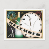 December Art Deco Champagne en Fireworks Briefkaart (Voorkant)