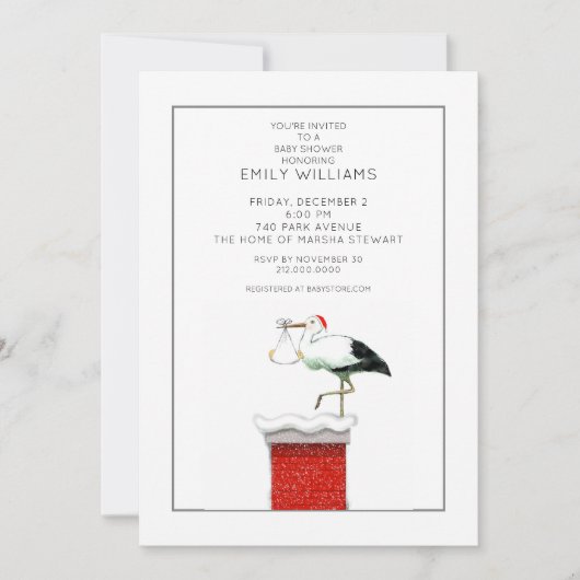 December Baby Douche Uitnodigingen (Voorkant)