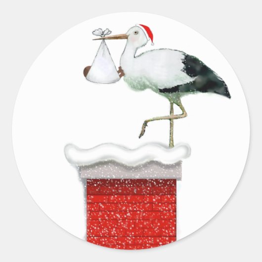 December Baby Ronde Sticker (Voorkant)