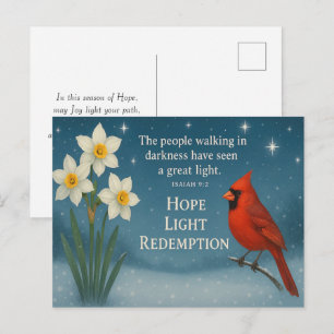 December Bijbelvers Hoop Vreugde Liefde Verlossing Briefkaart
