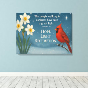 December Bijbelvers Hoop Vreugde Liefde Verlossing Canvas Afdruk