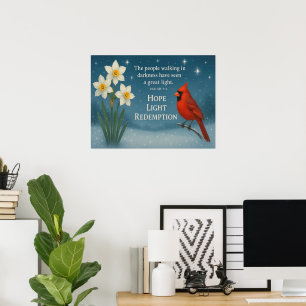 December Bijbelvers Hoop Vreugde Liefde Verlossing Poster