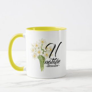 December Birth Flower Mug – Elegant Narcissus Gift Mok