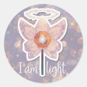 December Birth Flower Round Sticker Narcissus (Voorkant)