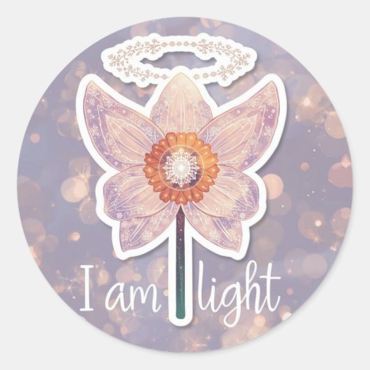 December Birth Flower Round Sticker Narcissus (Voorkant)