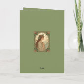 December Birthday Holly Berries Art Nouveau Style Kaart (Achterkant)