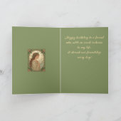 December Birthday Holly Berries Art Nouveau Style Kaart (Binnen)