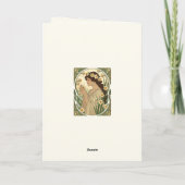December Birthday Narcissus Art Nouveau Design Kaart (Achterkant)