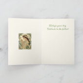 December Birthday Narcissus Art Nouveau Design Kaart (Binnen)