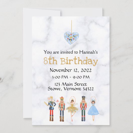 December - Birthday Nutkraker Uitnodiging (Voorkant)