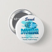December - Birthstone Afbeelding en betekenis Ronde Button 5,7 Cm (Voorkant /achterkant)