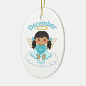 December Birthstone Angel Black Keramisch Ornament (Links)
