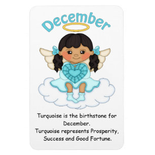 December - Birthstone Angel Black Premium Magnet Magneet