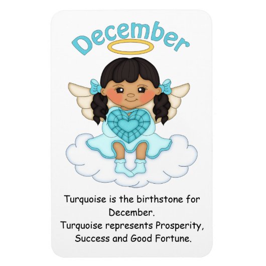 December - Birthstone Angel Black Premium Magnet Magneet (Verticaal)