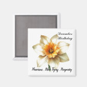 December Birthstone Bloemen Symbolen en Betekenis Magneet (Voorkant / Achterkant)