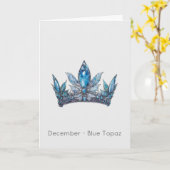 December Birthstone Blue Topaz Crown Verjaardag Ka Kaart (Gele Bloem)
