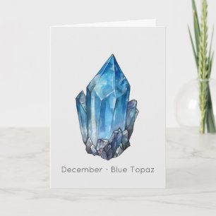 December Birthstone Blue Topaz Happy Birthday Kaar Kaart