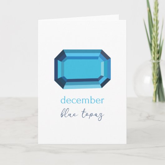 December Birthstone Blue Topaz Kaart (Voorkant)