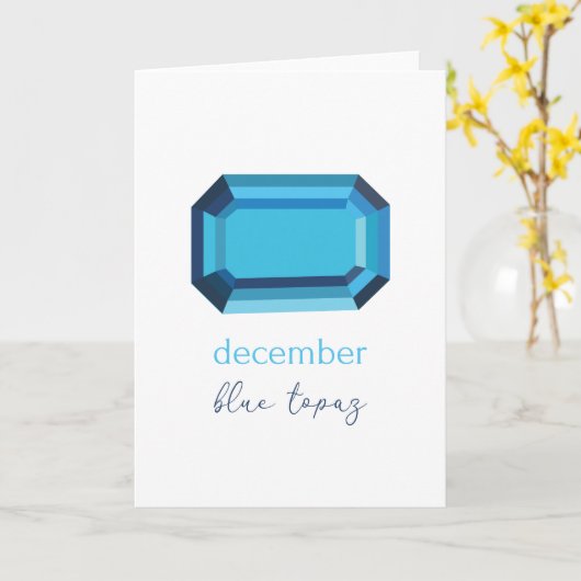 December Birthstone Blue Topaz Kaart (Gele Bloem)