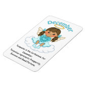 December Birthstone Engel Brunette Premium Magneet (Linkerzijde)