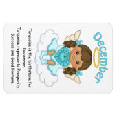 December Birthstone Engel Brunette Premium Magneet (Horizontaal)