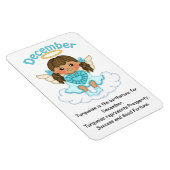 December Birthstone Engel Brunette Premium Magneet (Rechterzijde)