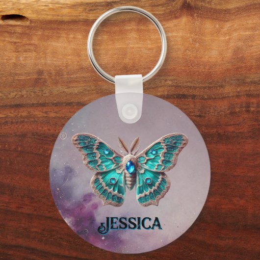 December Birthstone Sleutelhanger - Blue Zircon Mo (Voorkant)