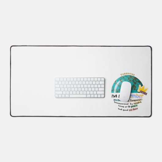 December Birthstone Turquoise Graphic Bureaumat (Keyboard & Muis)