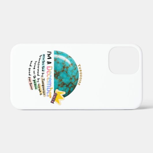 December Birthstone Turquoise Graphic Case-Mate iPhone Case (Achterkant (horizontaal))