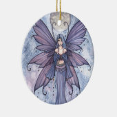 December Blau Sieraad Keramisch Ornament (Rechts)