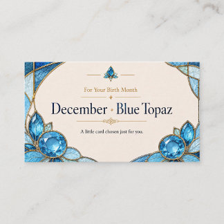 December Blue Topaz Birthstone Shop Card Visitekaartje